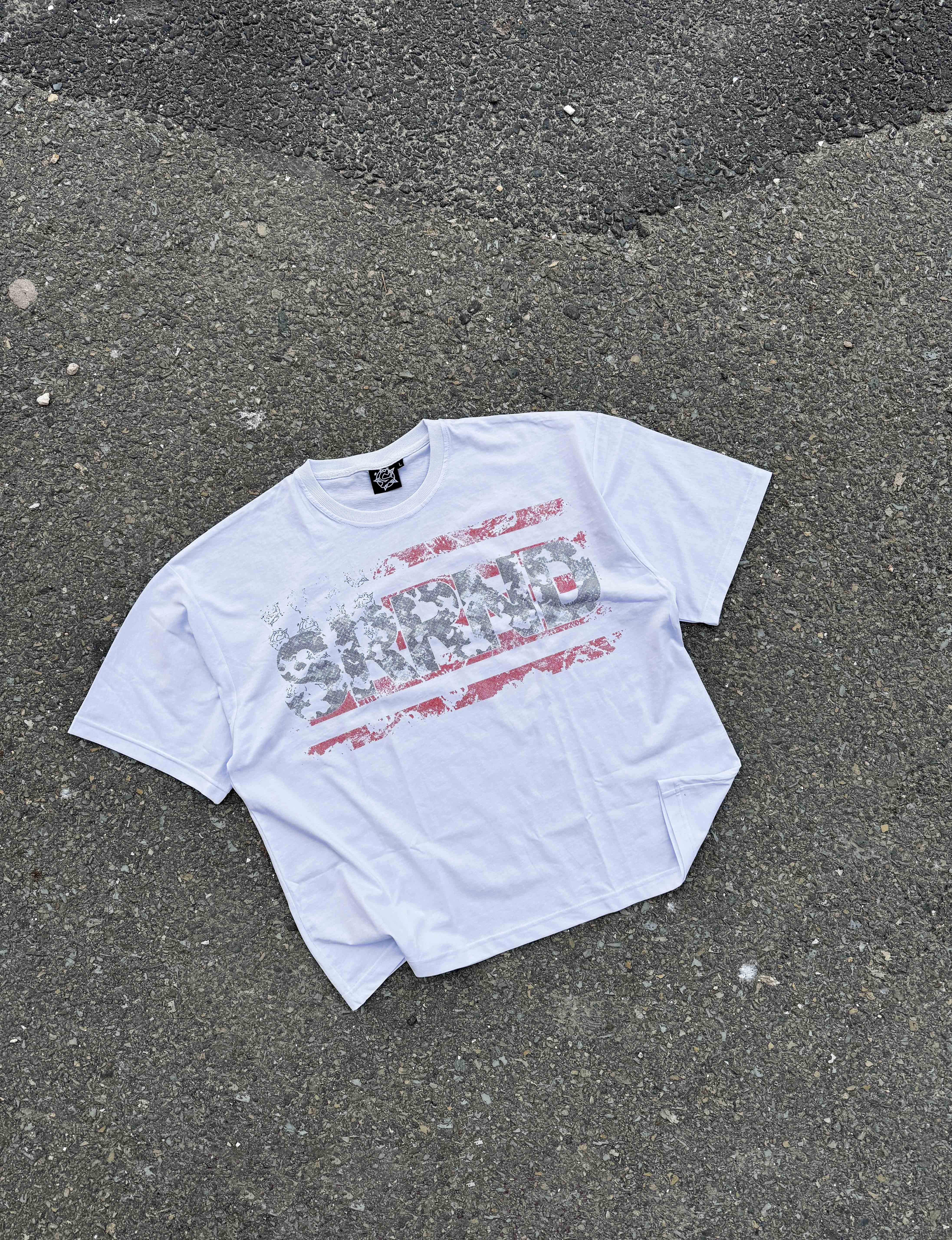 “S states” white tee