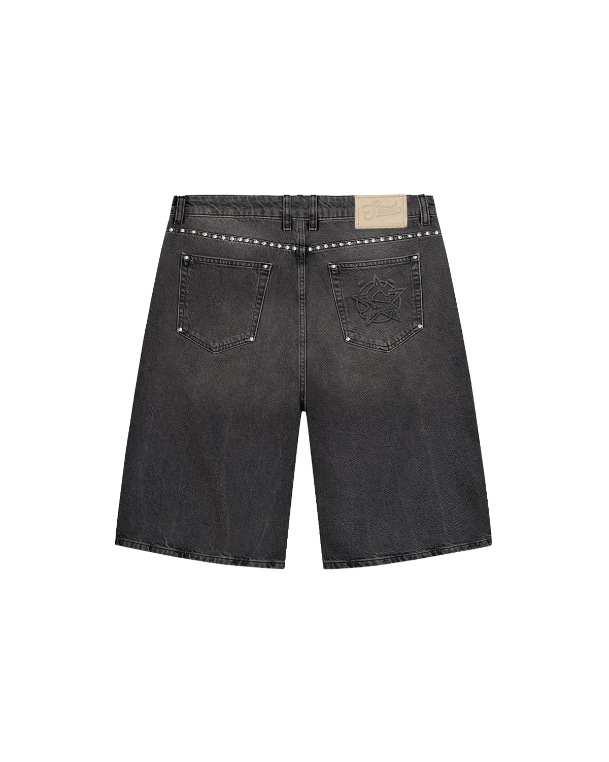 Distressed Denim Shorts (Washed Grey)