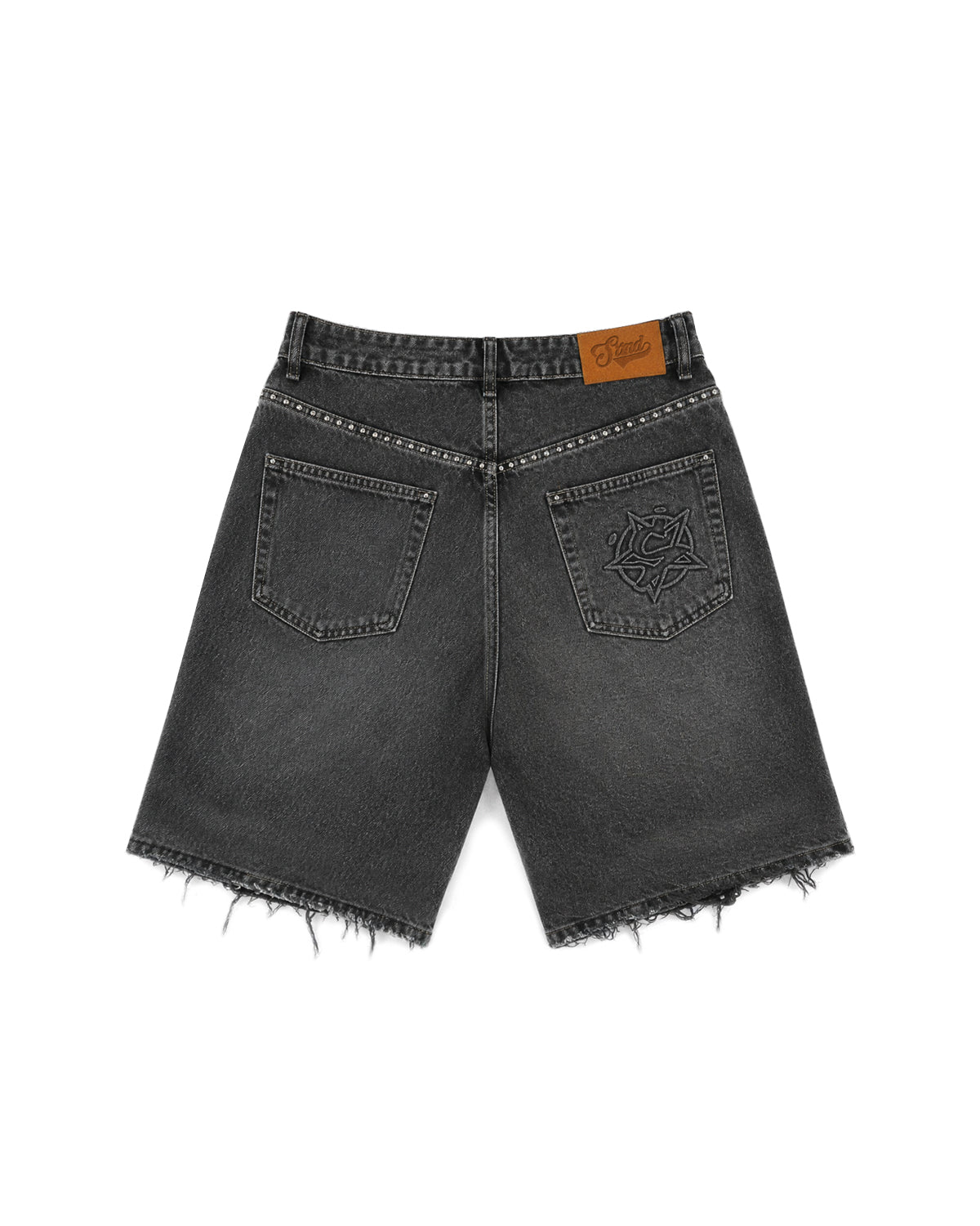 Distressed Denim Shorts (Washed Grey)