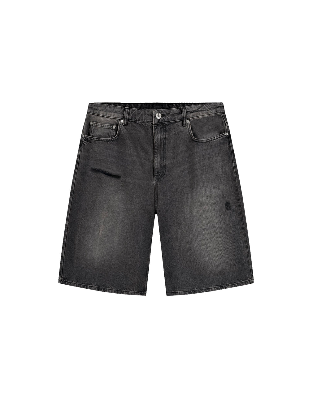 Distressed Denim Shorts (Washed Grey)