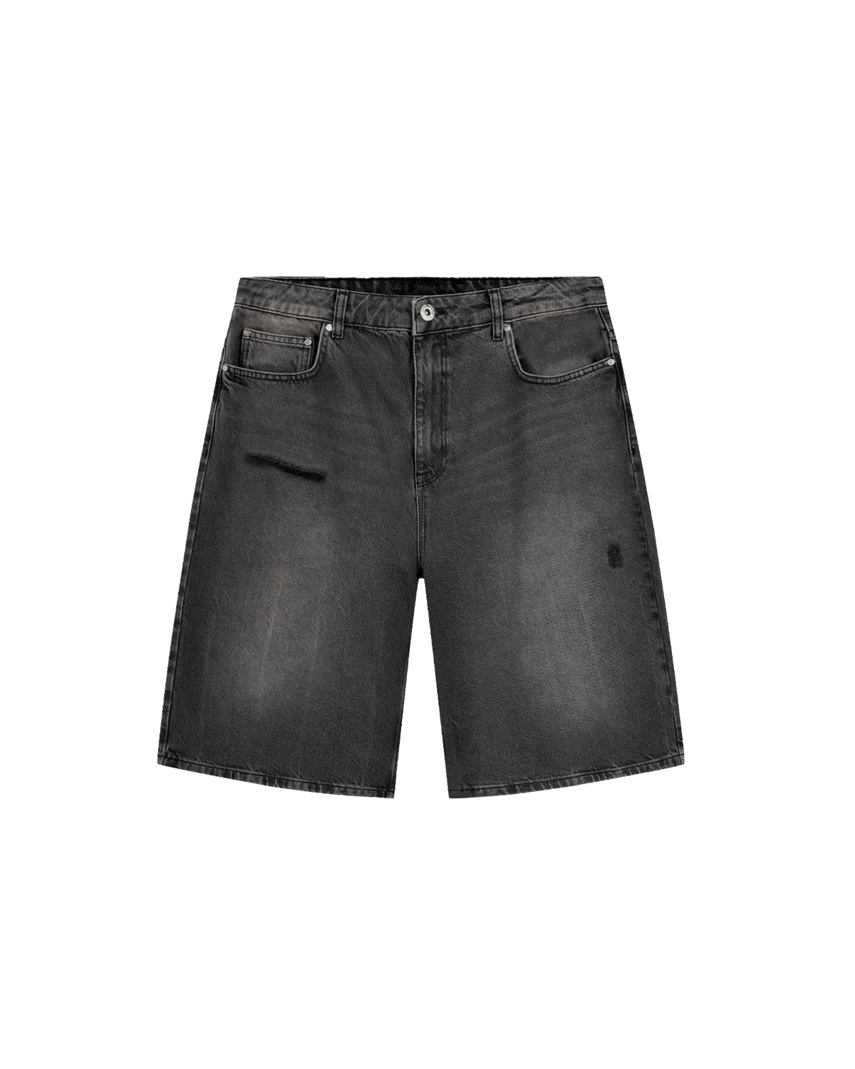 Distressed Denim Shorts (Washed Grey)