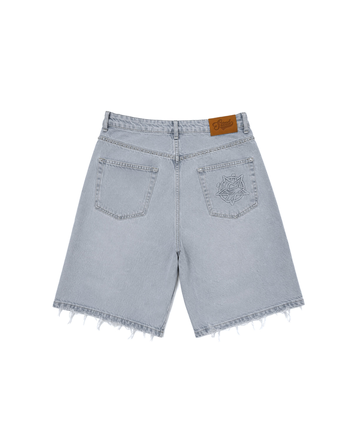 Distressed Denim Shorts (Washed Blue)
