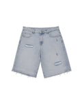 Distressed Denim Shorts (Washed Blue)