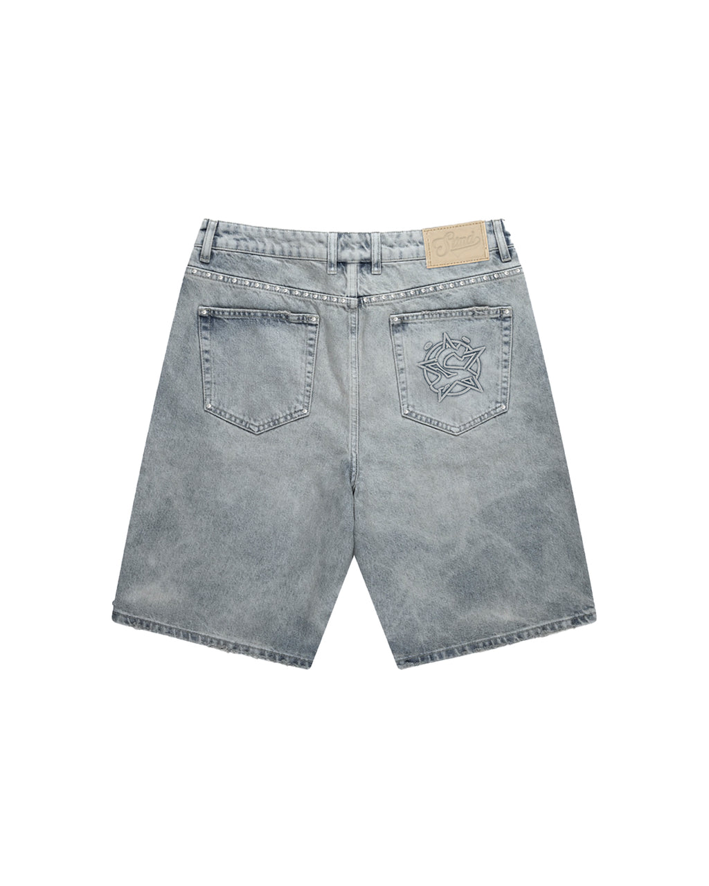 Distressed Denim Shorts (Washed Blue)