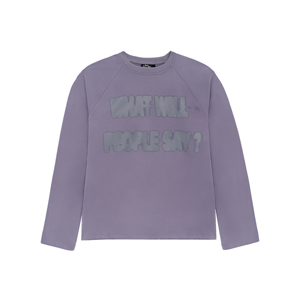 "what will say?" grey longsleeve